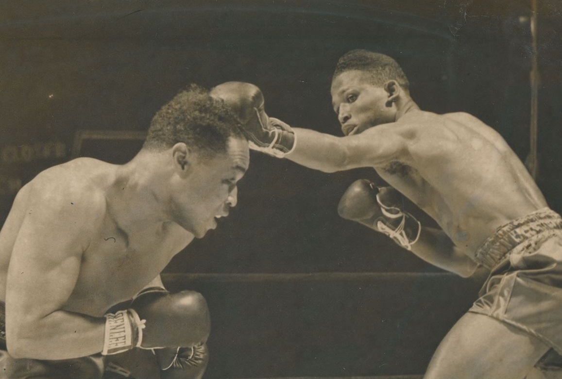 Boxing History on Twitter ""Sugar" Ray Robinson, right, jabs at former