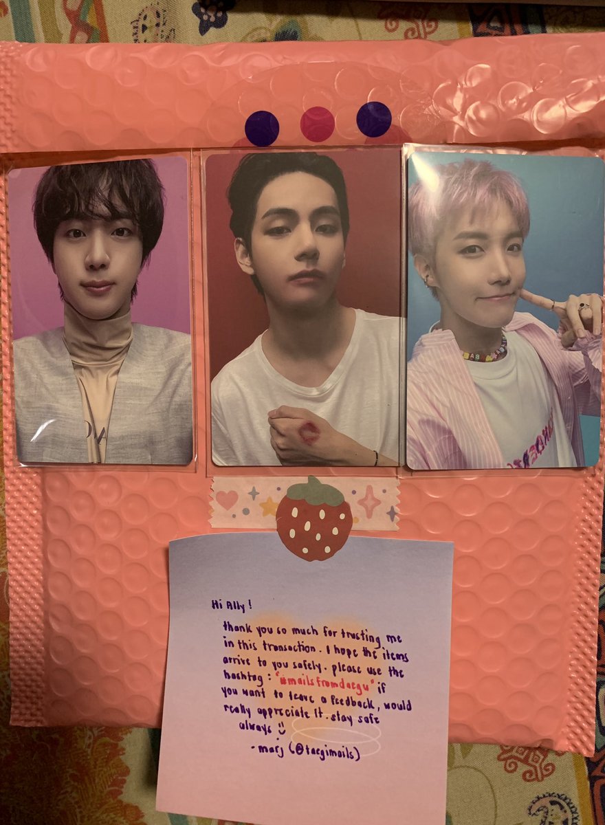 s2ings's tweet photo. #mailsfromdaegu
AAAAAA taejinhope came home !! sparky malala 🥹🥹 thank you so much, @taegimails for packing them safely + vv chootie packaging and freebies 💘❕till next budol po ^^ https://t.co/iXT6vDYWbx
