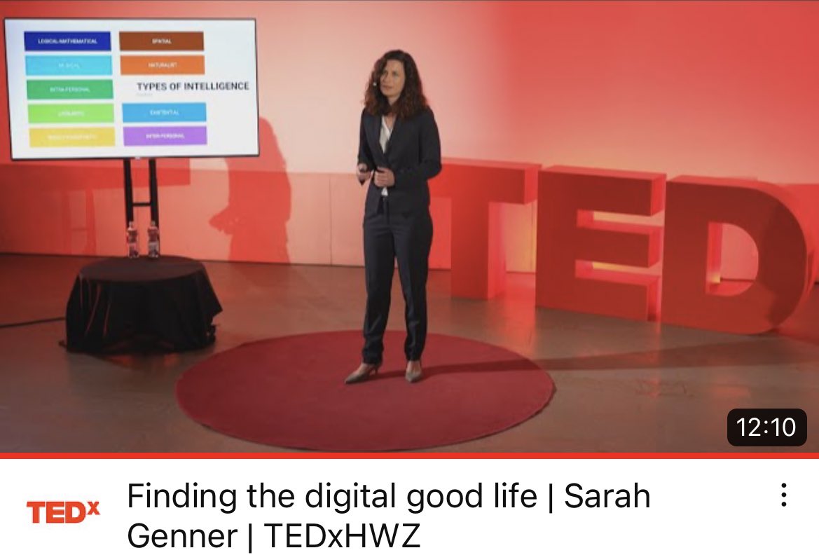 My TEDx talk is about FINDING THE DIGITAL GOOD LIFE and focusing on what matters in the age of digital technology and artificial intelligence: youtu.be/QWItS0qtuA4