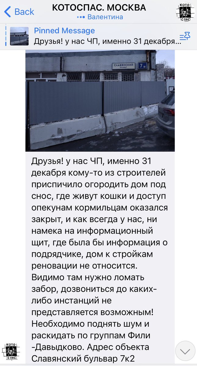 Ребята, я понимаю, что в новогодней суете всем не до этого, но вдруг кто заметит и чем-то сможет помочь! Семью кошек замуровали в доме под снос и оградили дом забором! Кошки находятся запертыми уже несколько дней, кормилицы попасть не могут! 
Москва, район Фили-Давыдково.