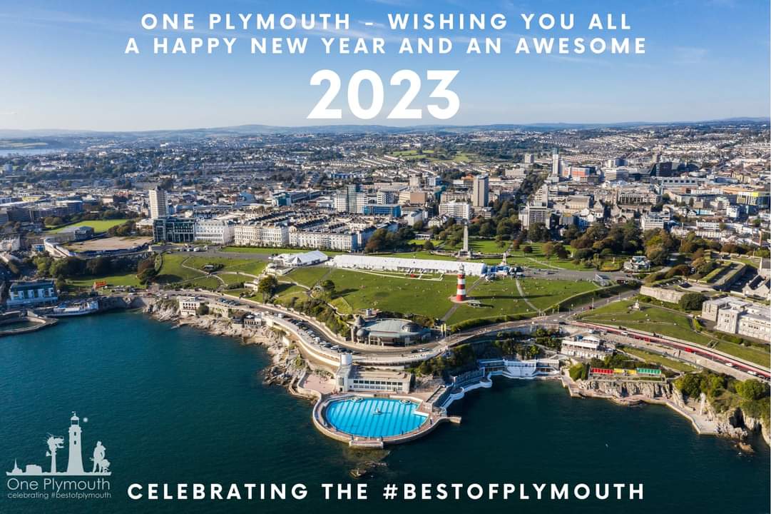 oneplymouth's tweet photo. Happy New Year! From all the team here at One Plymouth 🥳🥂🍾🎉

During 2022, over 4.5 MILLION times our posts/tweets have been seen across our social media network. 

As always, a BIG thank you for all your support &amp; helping to spread positive news with us about #Plymouth! https://t.co/iXsIIZjgMp
