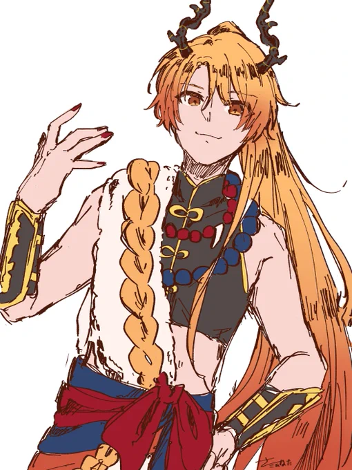 人外人外とはしゃぎながら描いたせいでなんかゴツくなった 