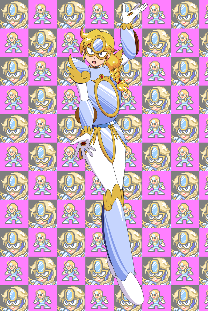 asakumop's tweet photo. #ロックマン 
#MegaMan 
#MegaManBeyond 
#ミラーウーマン 
#MirrorWoman 
今年最後のイラストです。
ロックマンのファンゲーム『Mega Man Beyond』に登場するミラーウーマン
Mirror Woman https://t.co/2tyzwH3eww