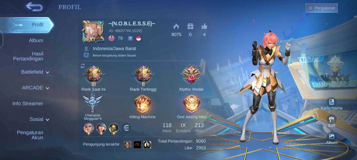AlungGunawanVR's tweet photo. Selamat hari #badak sedunia, semangat push menuju #glory keep Fight on #MobileLegends https://t.co/h6t5Pz1vrU