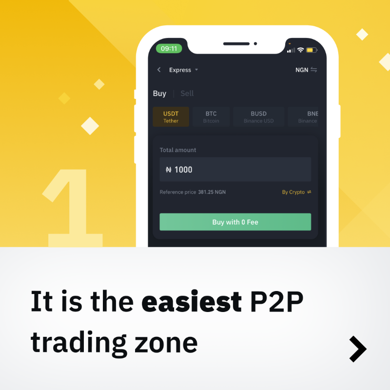 binance's tweet photo. #Binance P2P Express allows you to directly place an order by entering the fiat amount you want to buy or sell. 

Swipe for the benefits 👉