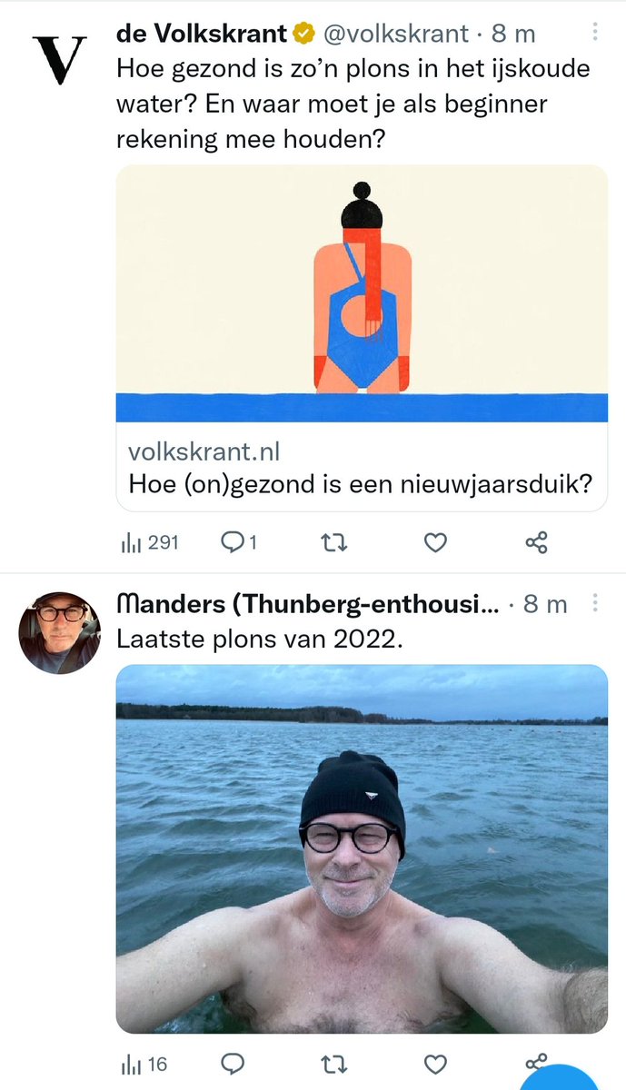 gelukken_'s tweet photo. @Mac_Manders Da's nou toch ook sterk: deze twee berichten staan onder elkaar in mijn tijdlijn🏊‍♂️🤩. Doe er je voordeel mee...😜🤪 al ben jij natuurlijk allesbehalve een beginner👊👏 https://t.co/tA6nAucxDU