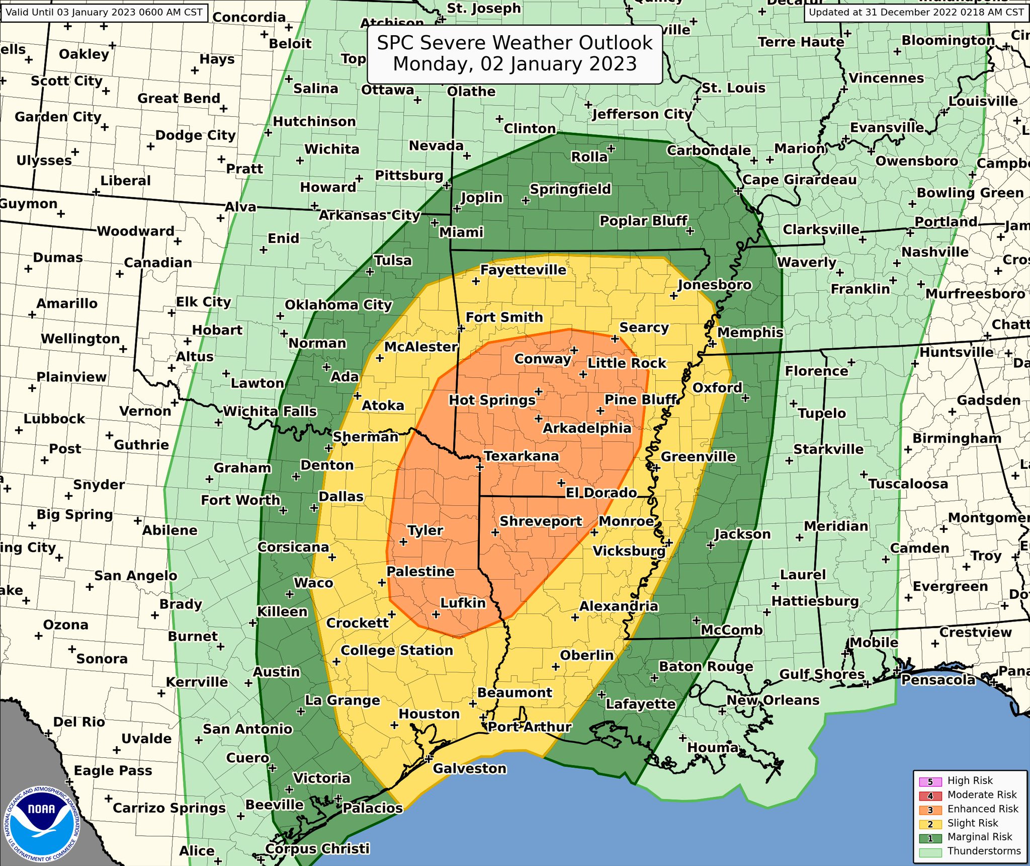 NWS Storm Prediction Center on Twitter "An Enhanced risk for severe