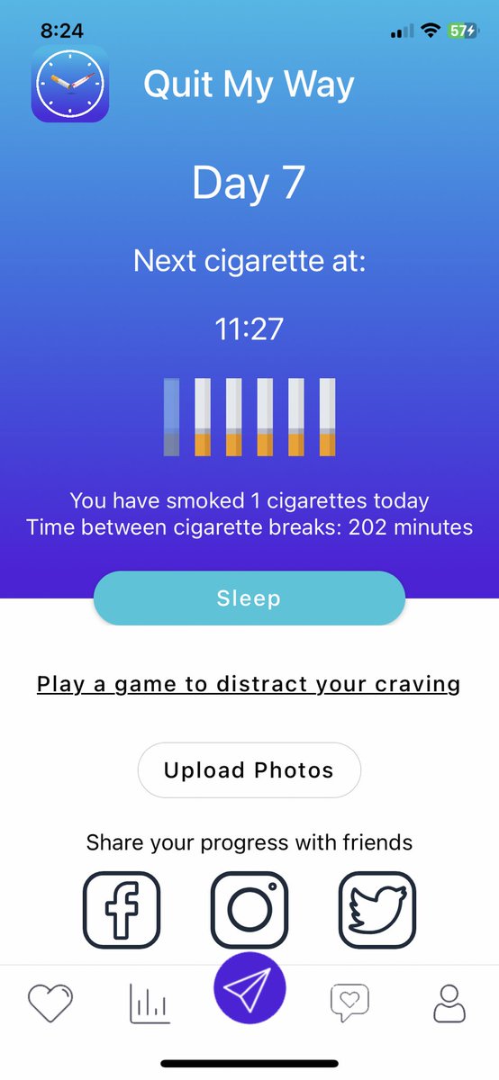 QuitMyWayApp's tweet image. If you started using this app 20 days ago, you would be down to your last cigarette today.  Just in time for the New Year! 🎉🎉🎉
#Tobacco #quitsmoking
#Smokingcessation
#Nicotine 
#NewYearResolution 
#HappyNewYear #HappyNewYear2023