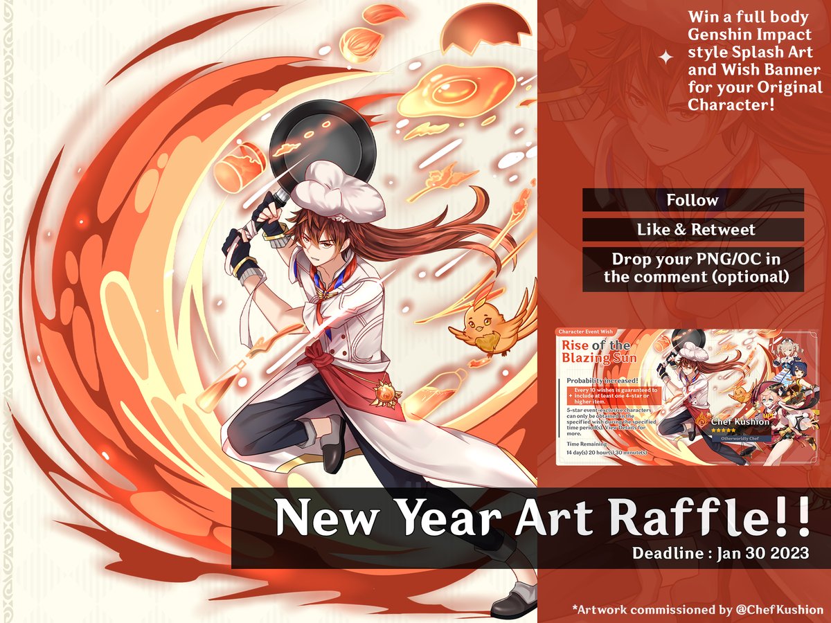 napmangastudio's tweet photo. 💚art raffle!💚

- 1 winner

✦ follow, like &amp; RT!
✦ reply with your png/oc (optional)
✦ reply with your oc element on genshin (optional)

- ends on January 30!
goodluck 💚
#artraffle #genshinoc #GenshinImpact https://t.co/DXjmUFDSwN