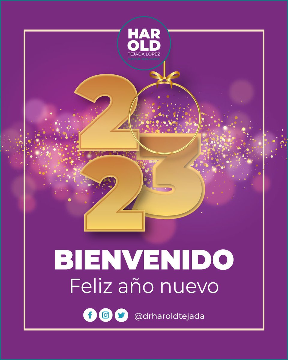 drharoldtejada's tweet photo. Bienvenido 2023 que este año te traiga muchas felicidades. Feliz Año Nuevo. 🎄🎉
⁣⁣⁣⁣
Síguenos en nuestras redes sociales @drharoldtejada y enterarte de todo el contenido que tenemos para ti 😉 

#FelizAñoNuevo https://t.co/t7JzlH7nfC