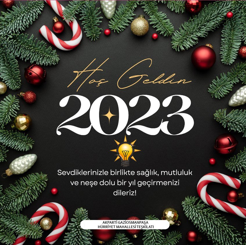 Akparti Gaziosmanpaşa Hürriyet Mahallesi Teşkilatı olarak yeni yılınızı kutlar ve yeni yılın sizlere sağlık, mutluluk, huzur, başarı getirmesini dileriz.
#akparti #akpartiistanbul  #receptayyiperdoğan #rterdoğan #hurriyetmahallesi #gaziosmanpasa #2023yolundabiriz