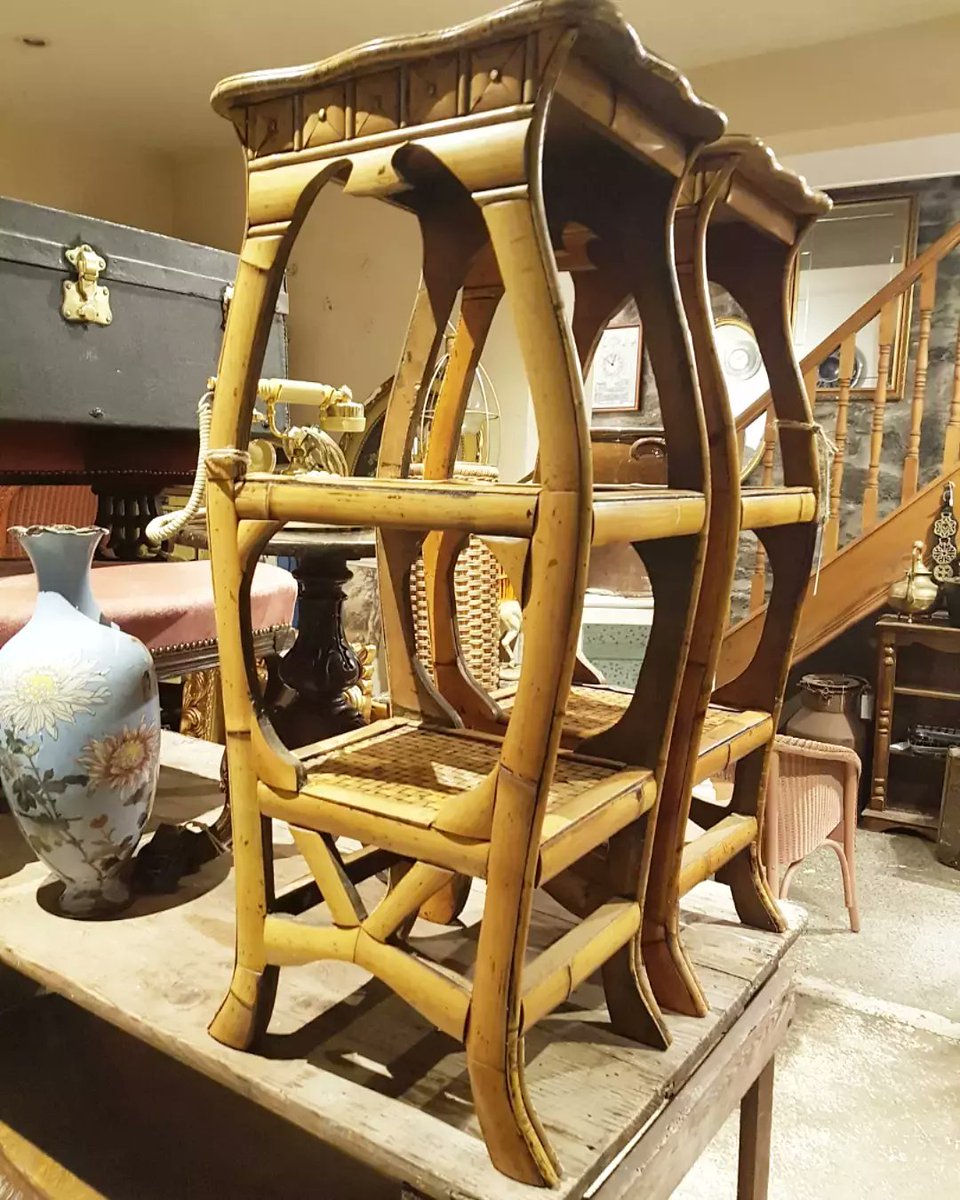 angleseyantique's tweet photo. Vintage c1970s bamboo stands, spilt cane on laminated wood, a quality pair....
#midcenturymodern https://t.co/reHxLP1VCM