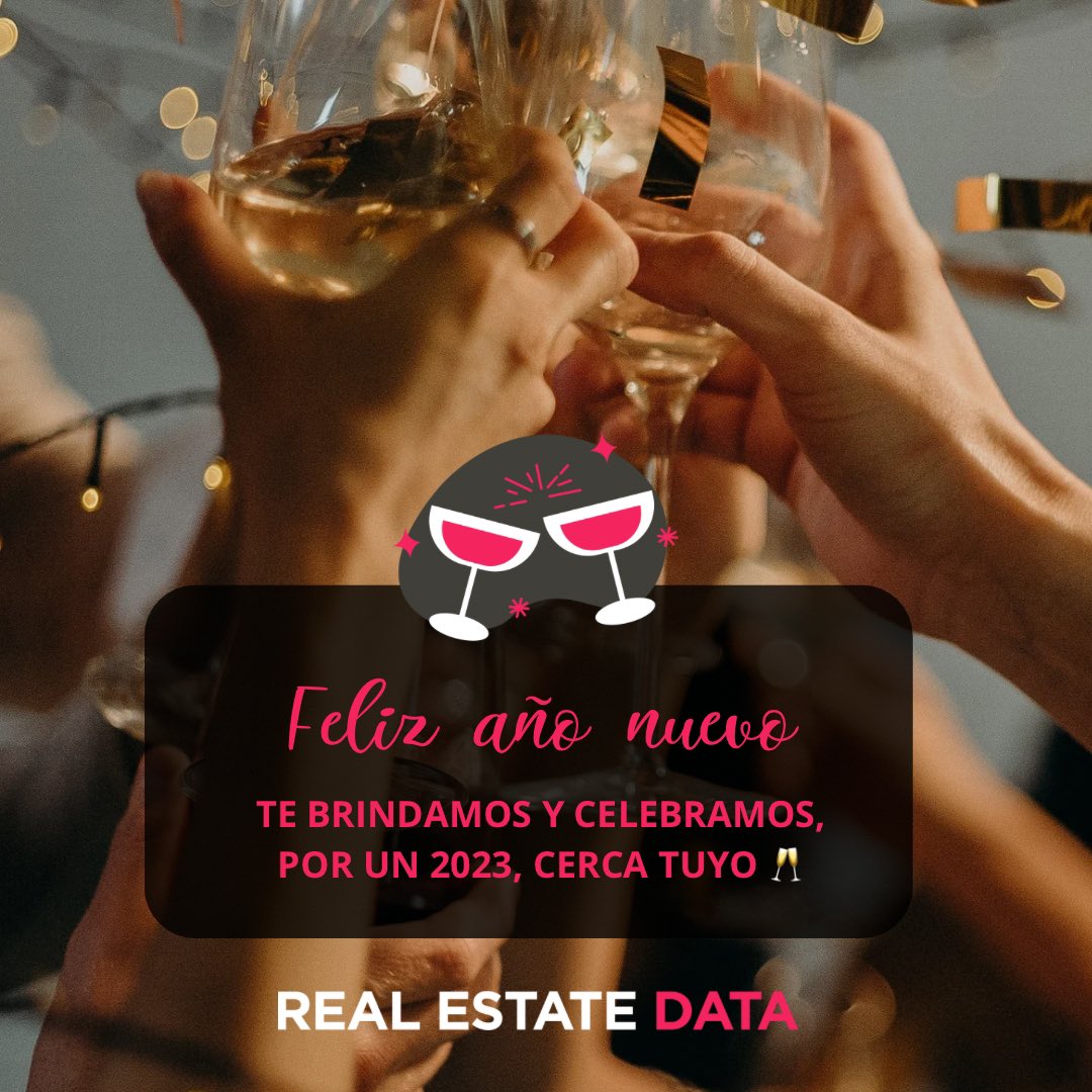 data_estate's tweet photo. Brindamos por un 2023 de más real estate juntos 🥂 Gracias por ese 2022 a pleno valor y vamos por un Año Nuevo 🪅 con más de lo nuestro 💪 abrazo 🤗  Equipo Real Estate Data https://t.co/5KgpcPlpj6