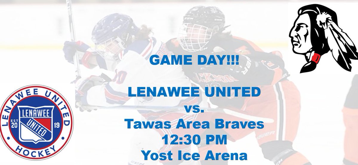 Guess who is playing in the ONLY <a href="/MichHSHockey/">Mich HS Hockey</a> game scheduled today in the State?? WE ARE!!
Lenawee United vs. Tawas Area Braves
12:30 PM
Yost Ice Arena
FREE ADMISSION!
#UnitedWeSkate #NYEHockey
<a href="/965TheCave/">96.5 The Cave</a> <a href="/lenaweesports/">Telegram Sports</a> <a href="/maples_adrian/">Adrian Maples Athletics</a> <a href="/TecAthletics/">Tecumseh Athletics</a> <a href="/ClintonAthletic/">Redwolves Athletics 🐺</a> <a href="/OnstedAth/">Onsted Athletics</a>