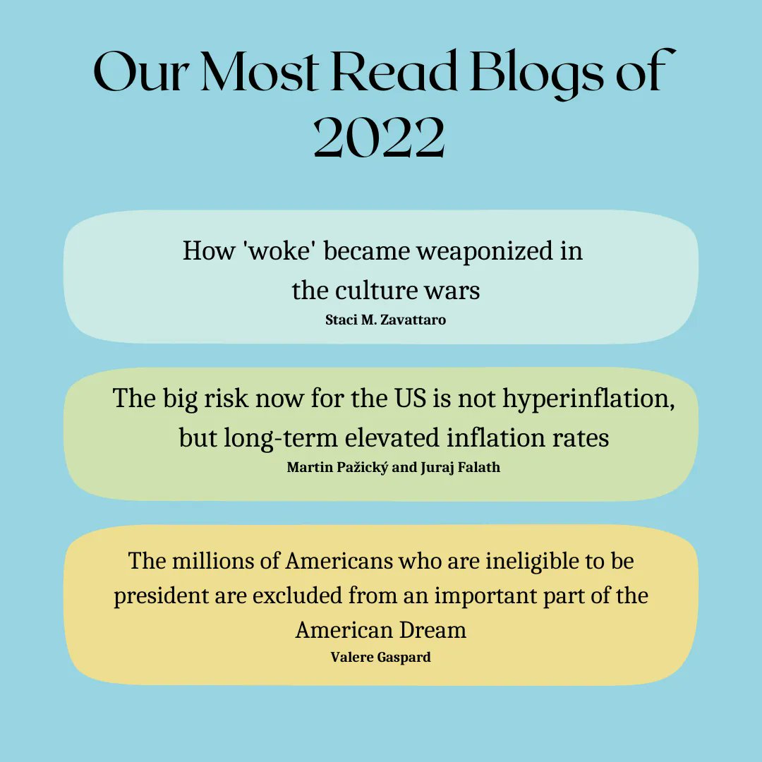 LSE_US's tweet photo. Presenting the three most read posts on our @LSEUSAblog in 2022!  

@StaciwithaZ  👉  https://t.co/ZiAb1yIBDQ  

@FalathJuraj and Martin Pažický  👉  https://t.co/jjbmLci56m 

@ValereGaspard  👉  https://t.co/cVHEmJstdy https://t.co/vyWhIdIgQL
