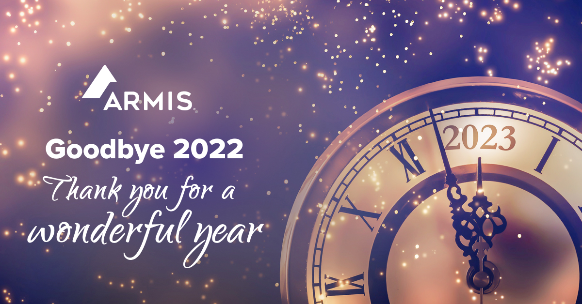 ArmisSecurity's tweet photo. Saying goodbye to 2022, and what a year it’s been; Armis has continued to soar! Thank you to all of our investors, partners, customers, friends and amazing team for your support this year. #Goodbye2022 #Armis #OneArmis #NYE https://t.co/MCulQmaD0w