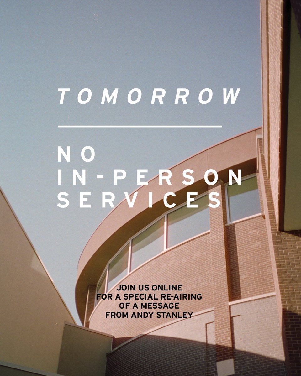 Don't forget: We don't have in-person services tomorrow. Tune in online for a special re-airing of a message from Andy Stanley—on demand at brownsbridge.org/live starting at 7:00 a.m.

We hope you have a safe and happy New Year. See you next Sunday!