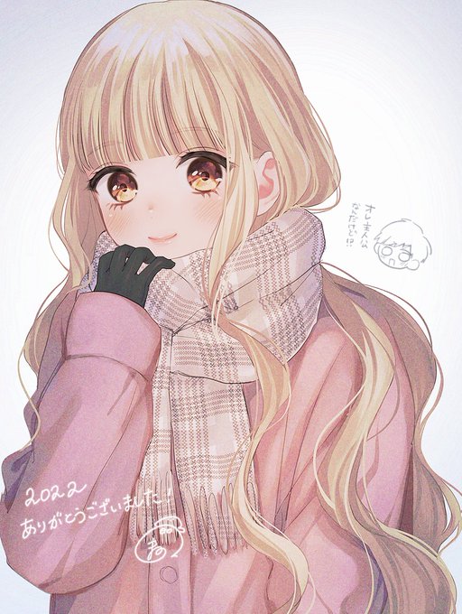「pink coat scarf」 illustration images(Latest)