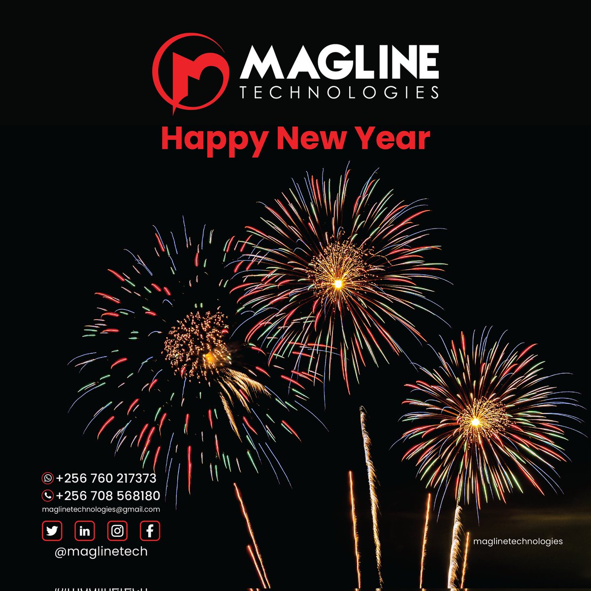 maglinetech's tweet photo. Magline wishes you a Happy New Year 
#maglinetech #maglinetechnologies #tech #newyear #design #designer #fireworks https://t.co/qQ3jgTgiLI