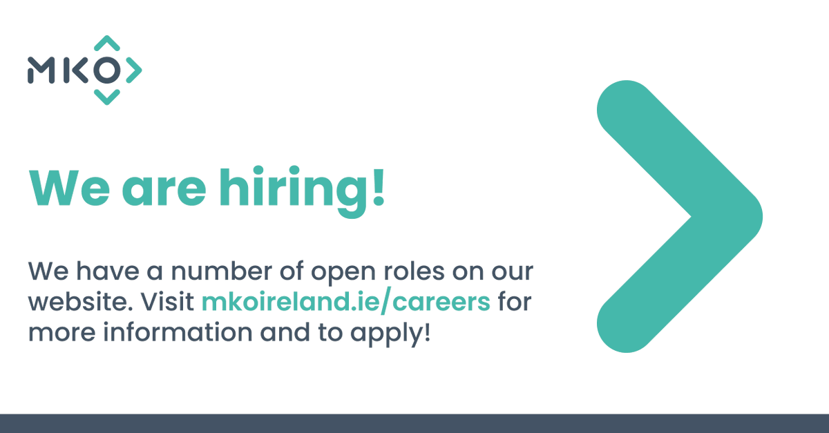 MKOIreland's tweet photo. New year, new you! Why not join Ireland's largest Planning and Environmental Consultancy? We have several open roles; visit our website for more information and to apply: https://t.co/vlaldFc6Ml

📍Offices in Galway and Dublin 

#MKO #Hiring #JobFairy #NewJob https://t.co/01qbbHRu4v