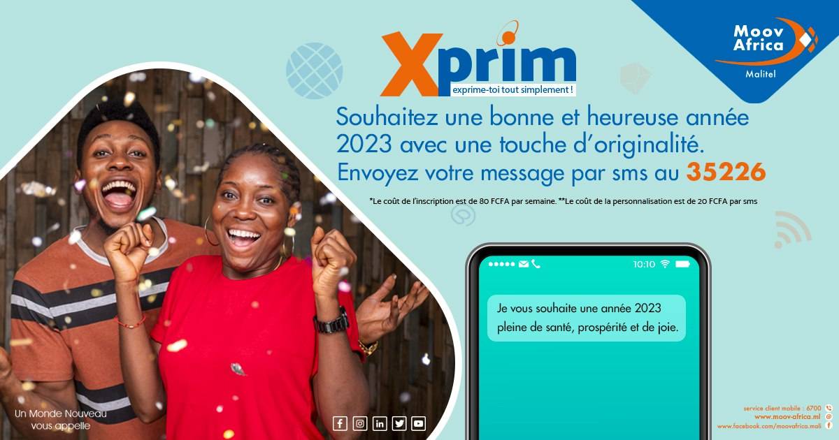 MoovAfrica_ml's tweet photo. 🔷🔶Un touche d'originalité dans vos vœux de nouvel an avec XPRIM.
👉🏿Envoyez votre message votre SMS au 35226 et vos contacts seront agréablement surpris🥰
#UnMondeNouveauVousAppelle #MoovAfricaMalitel #Xprim https://t.co/5dr8cvgqvc