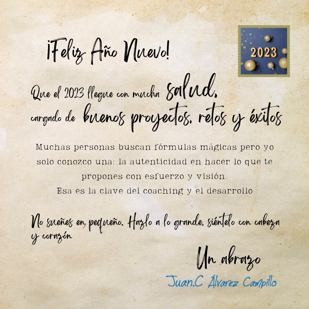 alvarezcampillo's tweet photo. Espero y deseo que el 2023 sea para todos un año de éxitos y superación en lo personal, profesional y deportivo. 

¡Feliz año nuevo! https://t.co/7hjz4C3rIM