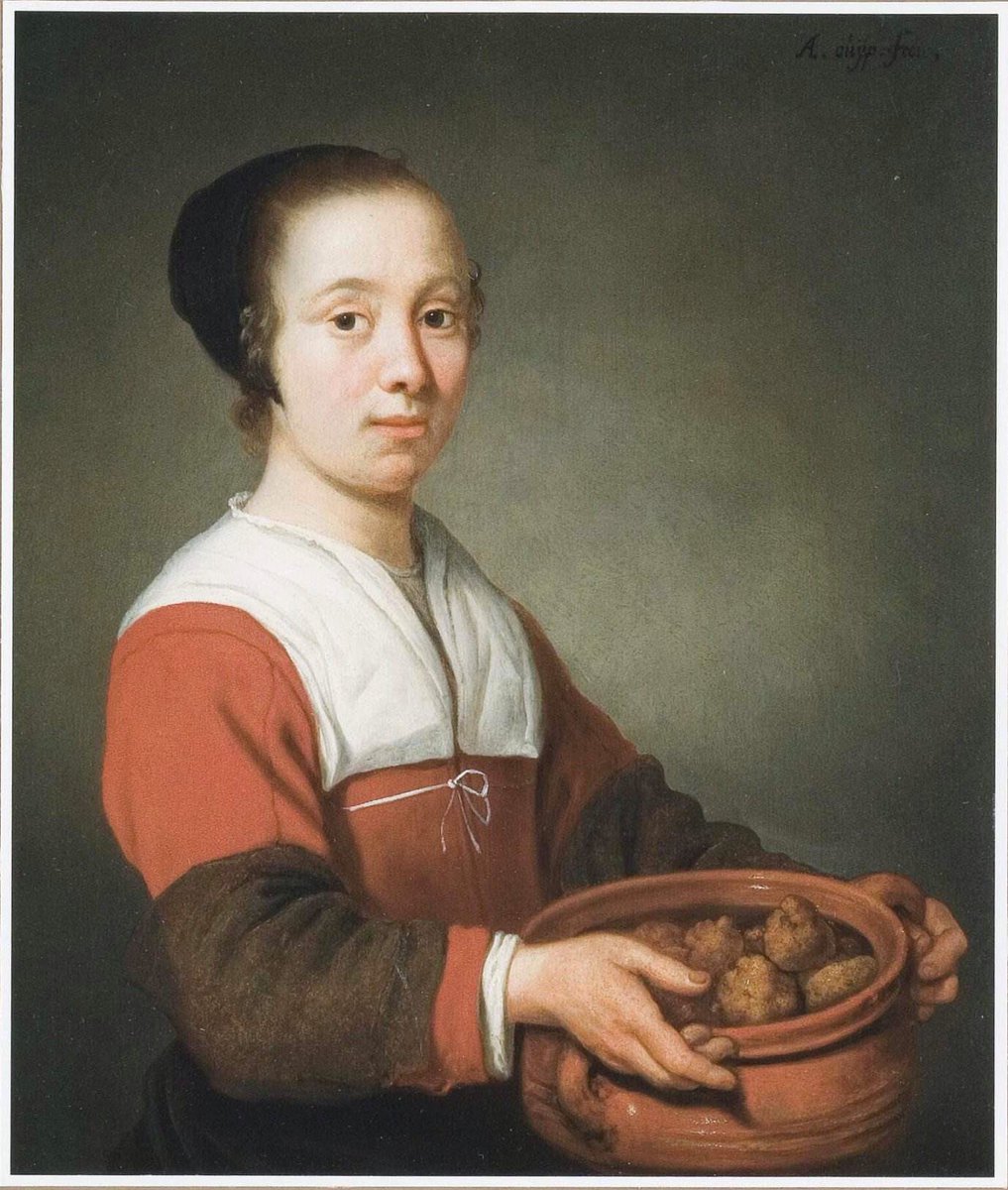 Aelbert Cuyp - Jonge vrouw met een kookpot met oliebollen (1652)
