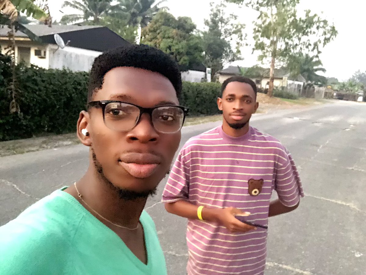 With my brother