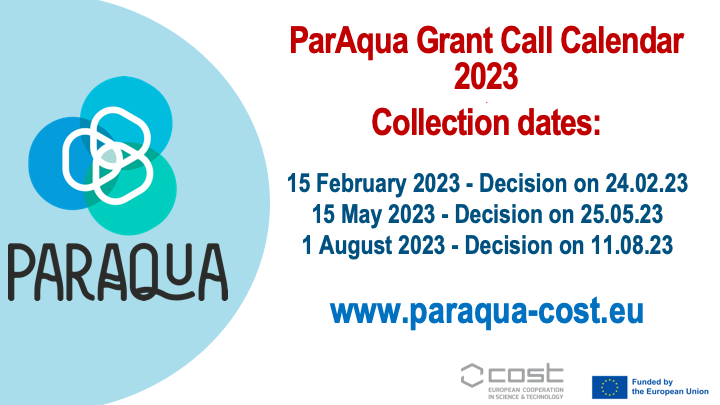 ParAqua_CA20125's tweet photo. New ParAqua Grant Collection date calendar for applications #ParAqua #STSMs, Conference Grants and Virtual Mobility Grants.
All the info on the Action webpage https://t.co/BjWtVuY4o9
#ZoosporicParasites #COST #CA20125 https://t.co/egkRffwRHq