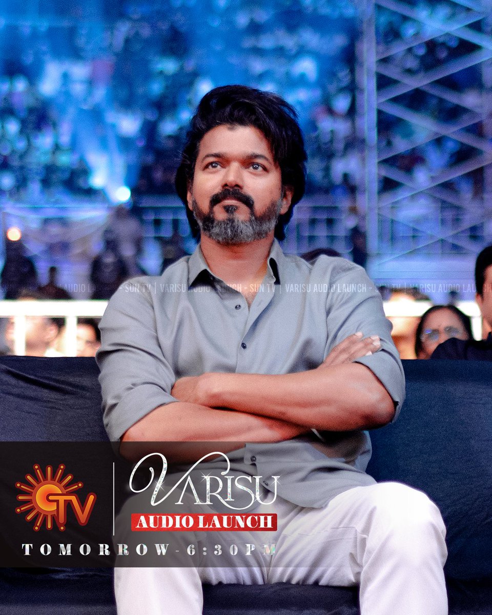 Nathees93507667's tweet photo. Let the #VarisuAudio Launch storm begin Nanba & Nanbis..
நாளை மாலை 6.30 மணிக்கு உங்கள் சன் டி.வி.யில் காணத்தவறாதீர்கள்
#SunTV https://t.co/ZGhrinYQZB