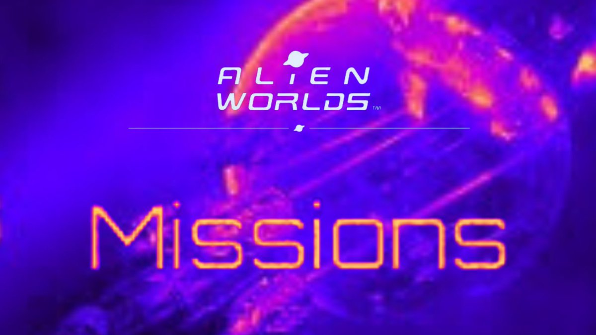 Greetings, Most Excellent Explorers!👽

Lease spacecrafts to send on MISSIONS across the #AWmetaverse

✮☆ Explore Missions 
✮☆ Discover #NFTs 
✮☆ Earn #TLM ✮☆

🚀JOIN A MISSION TODAY 🚀 play.alienworlds.io/missions

#AlienWorlds #Play2Earn #NFT #BlockchainGaming
