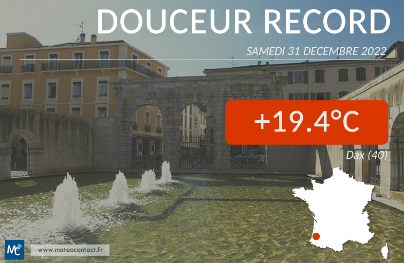 AnthoGrillon's tweet photo. 🔴 Tenez-vous bien, à #Dax dans les #Landes, ce samedi 31 décembre en matinée, il fait déjà plus chaud que le 30 juin dernier où il avait fait 18 degrés au plus chaud de l'après-midi ! #météo #france 😱 https://t.co/SH1TCfANK1