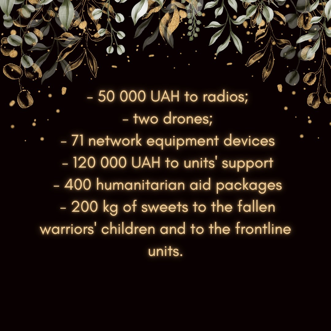 UaFcoin's tweet photo. The year is coming to an end and that's how we managed your donations!

Thank you so much!
Let it bring the Victory closer for one day next year.

***

Foundation’s card:
4246 0010 0364 9195
Private bank cards
5168 7520 8226 8668
5375 4115 0654 6022
SWIFT https://t.co/hAnThXjPoB https://t.co/23ynF2JR34