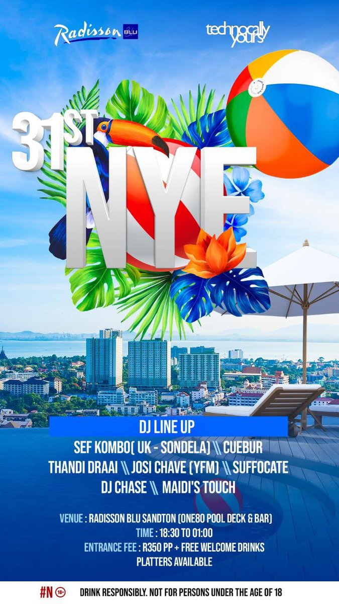 The Raddison Blu Hotel Sandton's Club80 is hosting a New Year's Eve celebration! Entry is simply R350 per person. 

hosted by @Technocallyours 

#NewYearsEve #radissonblusandton