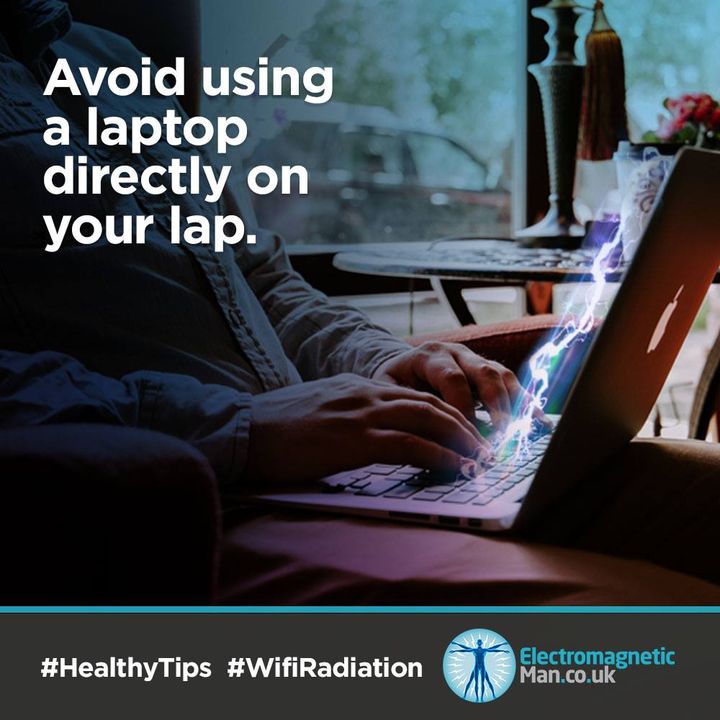 #HealthyTip: Did you know that laptops can emit dangerous radiation if connected to Wifi? 

To protect yourself keep Wifi usage to a minimum and if possible, switch to wired connections. Also make sure you’re using a desk or table 💻 

#EMF #EMS #WifiRadiation