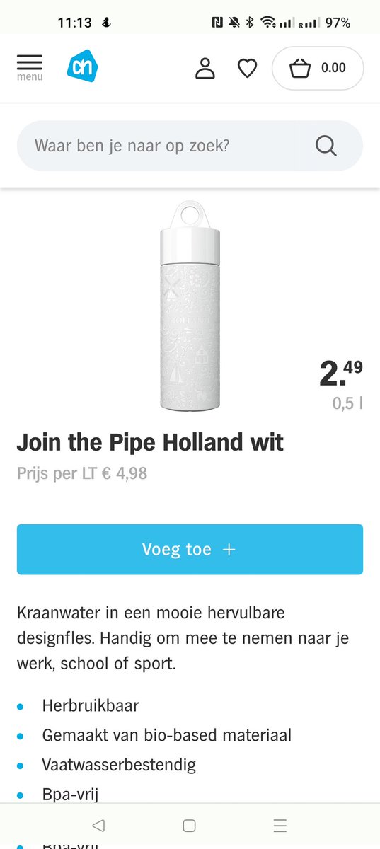 AlexCijntje's tweet photo. @albertheijn Weten jullie misschien  welke filialen in Amsterdam (e.o.) deze fles (of kleur varianten daarvan) momenteel in het winkel assortiment hebben? https://t.co/jlgFpAks7z