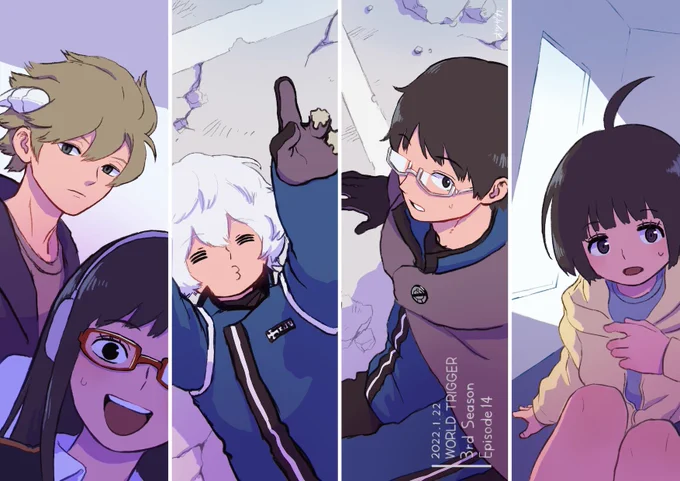 #2022年の絵を振り返る ①1月 アニメワールドトリガー3rdシーズン最終話2月 フォロワーの推し企画で描いた乙骨憂太3月 Perfumeカレンダー10月の写真が良すぎたファンアート4月 ポケモンカードイラコンで描いたハッサム 