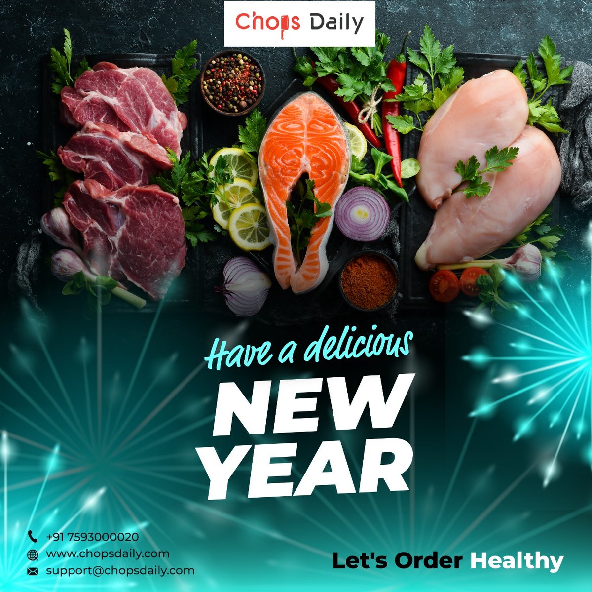 chopsdaily's tweet photo. Let's celebrate this year happily with the ones we love. Chops Daily wish all our dear customers a safe, healthy happy new year.

#happynewyear #newyearsday #newyear #newyear2023 #newyearseve  #newyearsresolution #jan1 #newyearscelebration https://t.co/BRXNNtpJ7i