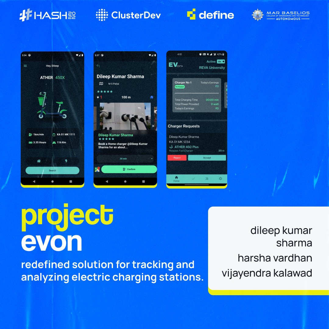 definehack's tweet photo. We are thrilled to present before you all the Grand Winners of Define'22.
Team bitbybit 🔥
Congratulations Dileep, Harsha, and Vijayendra for your achievement 🥳
Keep defining!! 🥂
#definehack #winners https://t.co/ogzcNKK6Ps
