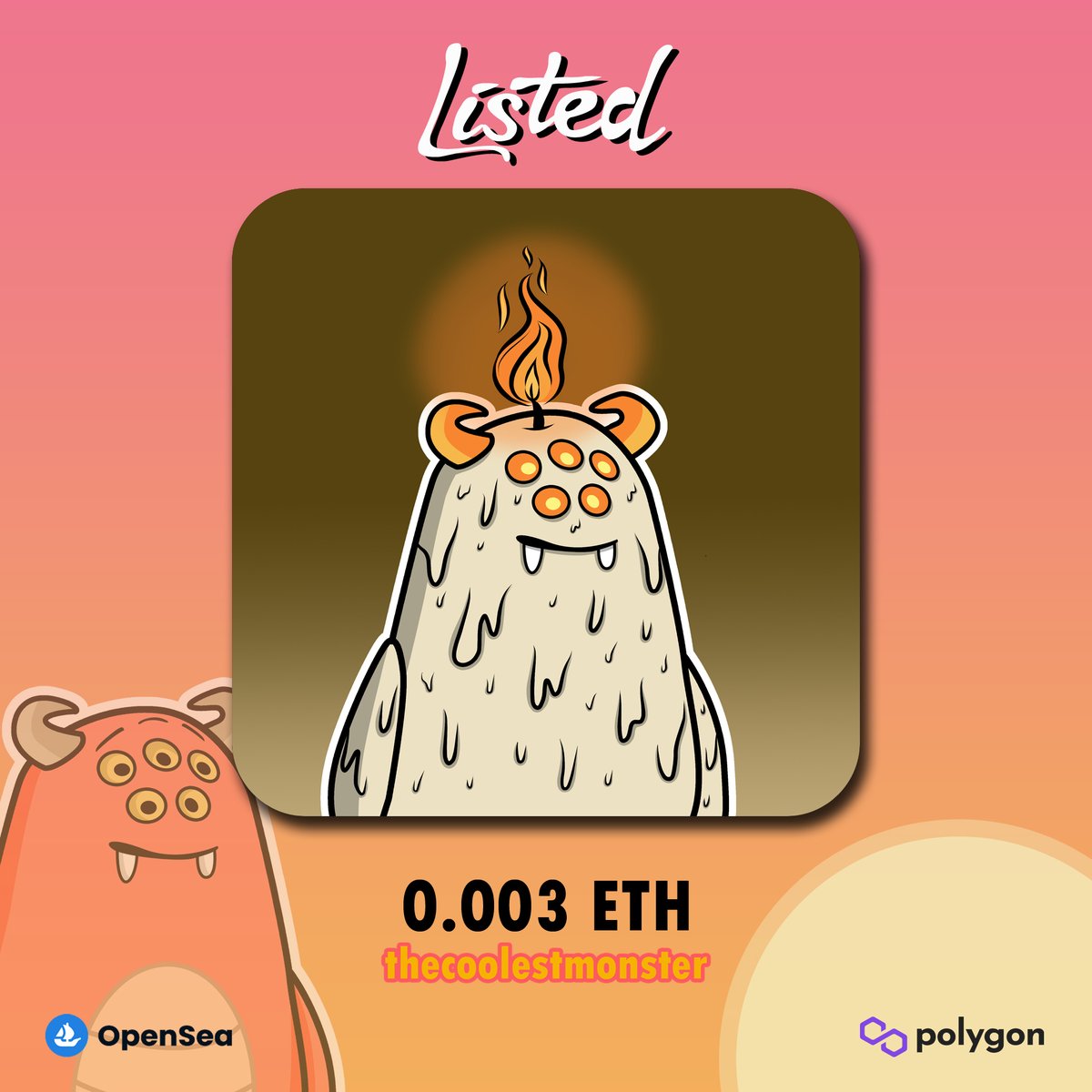 coolestmonseth's tweet photo. Listed!
Available on @opensea

Monster #126
Price 0.003 ETH
The Coolest Monster
Let's adopt it!

#NFT #NFTCollection #NFTCommunity #NFTArt #NFTdrop #NFTcollectible #VERTICALNFT https://t.co/KG2czhBSuw