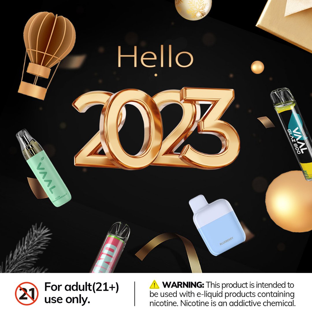 VaalVapor's tweet photo. 𝓗𝓪𝓹𝓹𝔂 𝓝𝓮𝔀 𝓨𝓮𝓪𝓻
Wish all VAAL fans happiness and prosperity in the coming year🥰
WARNING: This device contains nicotine, nicotine is an addictive chemical.
#vaal #vapefam #vapestarter #disposable #vapeworld #vape2023 #newyear #vaal1600c #glazbar #glaz6500 #eb800 https://t.co/bwn1aQHtCU