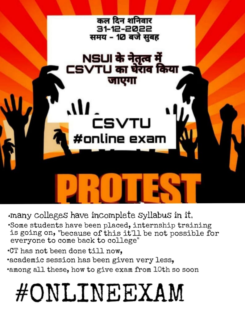 RI5HABHVERMA's tweet photo. #JusticeforCSVTUstudent
#boycott_CSVTU_ExamDate
#Extend_ExamDate https://t.co/ufEra0E1rm