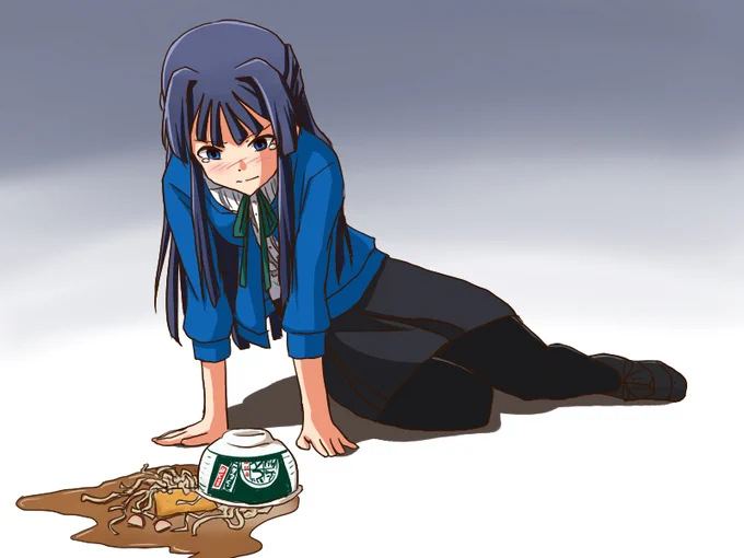 年越しうどんを食べようとしたら、年越しはそばだろ!と言われうどんをひっくり返された静香 