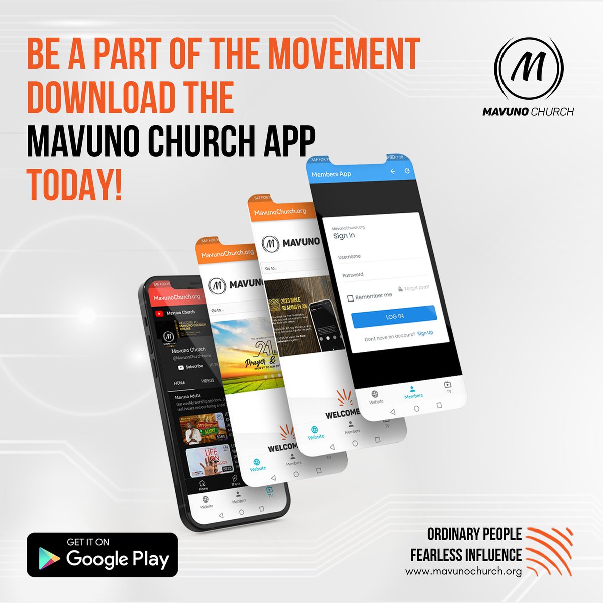 MavunoChurchKRd's tweet photo. This January 2023, Mavuno Church is excited to be launching an App! This will enable everyone gain access to church information, updates, sermons and events! Get Mavuno App https://t.co/tCQ88HCuY7
#MavunoApp #MavunoChurch #FearlessInfluencers https://t.co/t1iWAc1vGj
