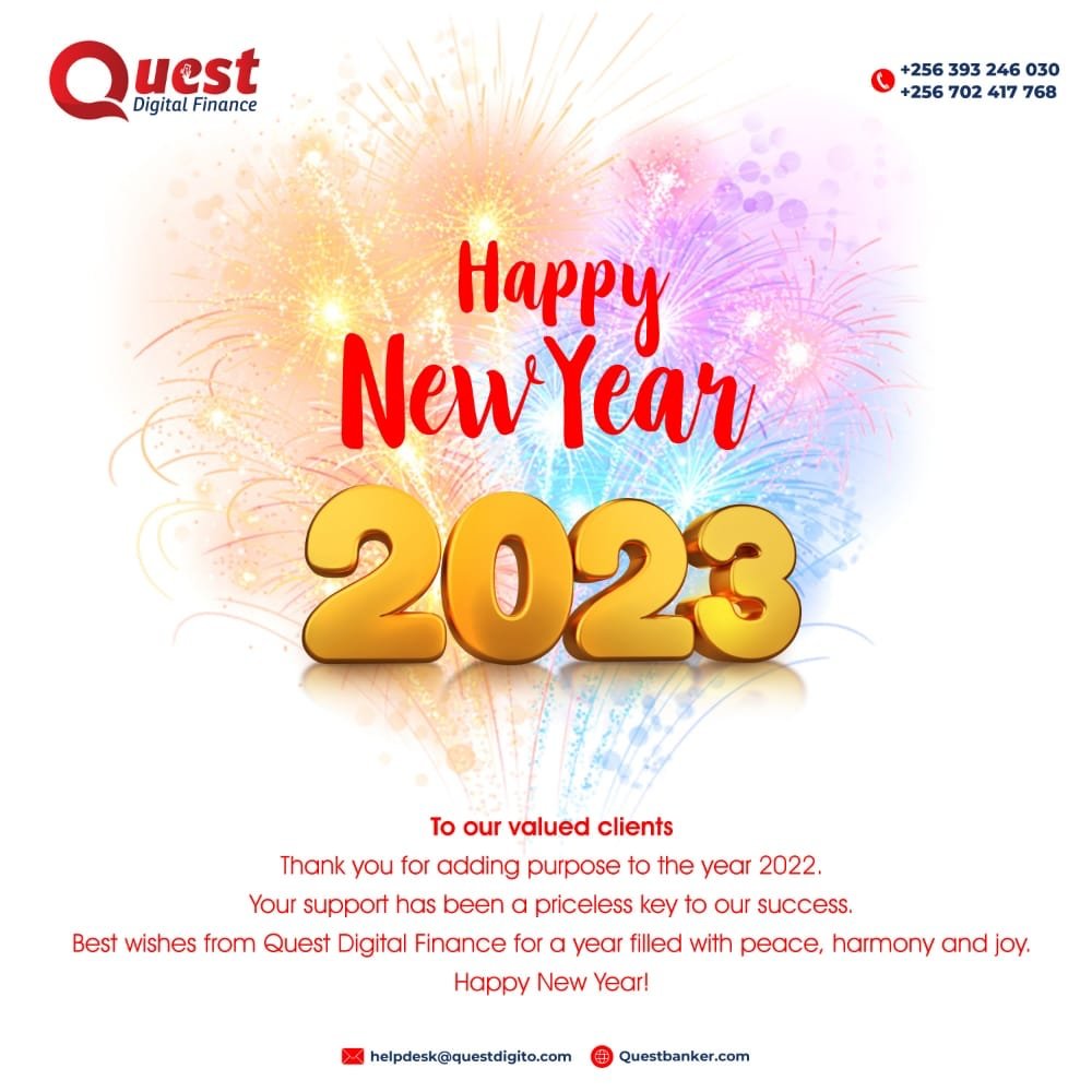 questdigito's tweet photo. Thank you for adding purpose to the year 2022. Your support has been a priceless key to our success.
Best wishes for a peaceful, harmonious, and happy new year from Quest Digital Finance.
#ChangingLives #OneClickatAtime. #Akellobanker #Questbanker https://t.co/U5XYKrEMyA