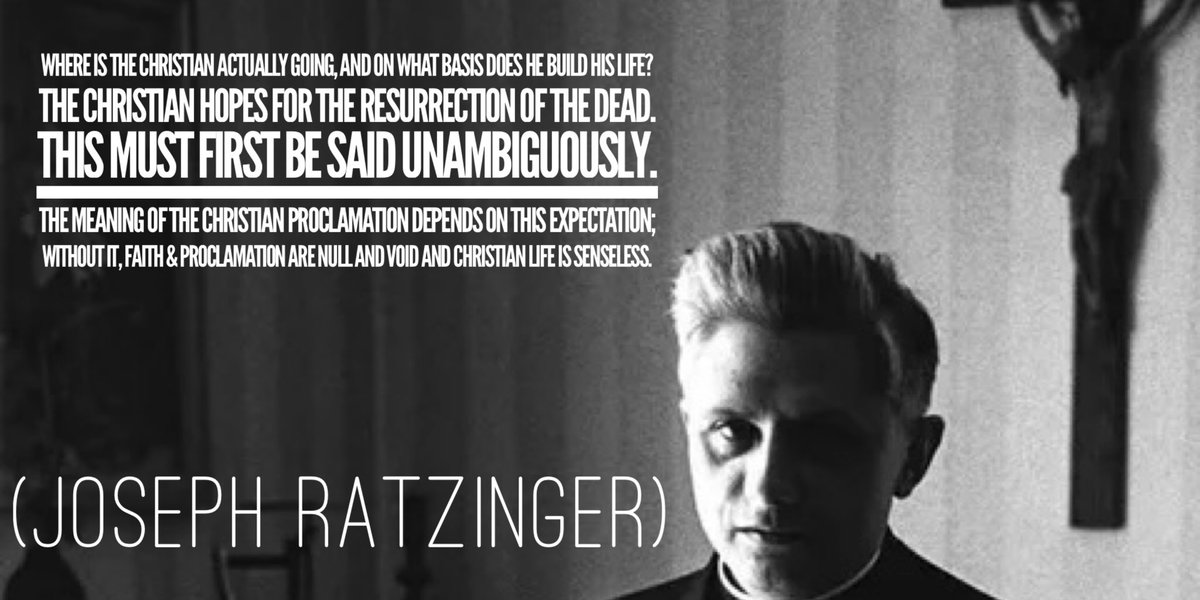 “The Christian hopes for the resurrection of the dead. This must first be said unambiguously. The meaning of the Christian proclamation depends on this expectation; without it, faith and proclamation are null and void to him and Christian life is senseless.” Joseph Ratzinger https://t.co/Gi7ActfBh3