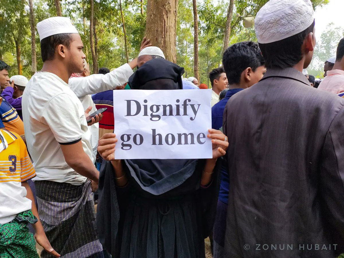 zonunhubait's tweet photo. We Rohingya refugee in Bangladesh   hoping for a sustainable solution like repatriatio.
#Rohingya demonstrates a campaign #HomeNewYear2023
#Rohingya 
#Reparations 
#genocide 
#hopeless https://t.co/FM1WgNuJXT