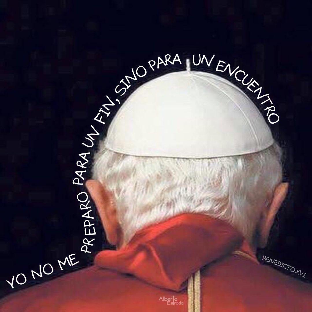 ChuchoBecerril's tweet photo. “Hemos creído en el amor de Dios: No se comienza a ser cristiano por una decisión ética o una gran idea, sino por el encuentro con un acontecimiento, con una Persona. 
¡Gracias por tu vida y enseñanza! 
+ Joseph Aloisius Ratzinger, 
Benedicto XVI (1927-2022) 🕊️ https://t.co/H2kXEN6Fja