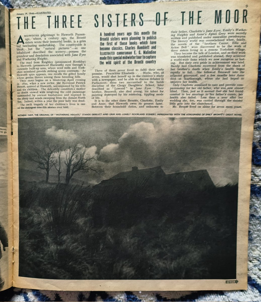 DebsGreenJones2's tweet image. Deb&apos;s Daily Brontë
Morning all. Now you wouldn&apos;t expect anything Brontë related in this mag but there is! 
Gorgeous moody photo of The Withens when it still had a roof on it, crying out to be painted ! ( Watercolour, not the farm😆) #Howarth #Brontës
