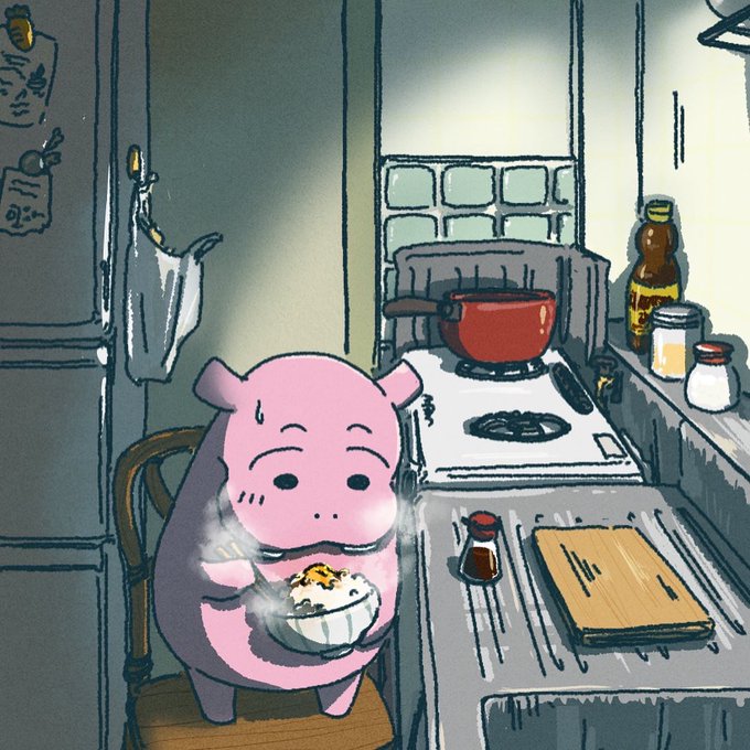 「豚 座る」のTwitter画像/イラスト(新着)